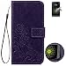 Produktbild LG G5 Hülle ,Leder PU Leder Hülle Flip Hülle Case Bookstyle Cover Schale Stand Ständer Etui Karten Slot Schutzhülle Tasche Wallet Case Leder Wallet Tasche Brieftasche Schutzhülle Schmetterling Muster Pour LG G5 5.3 Zoll [lila]+ Panzerglas Folie Displayfoile displayschutzfolie