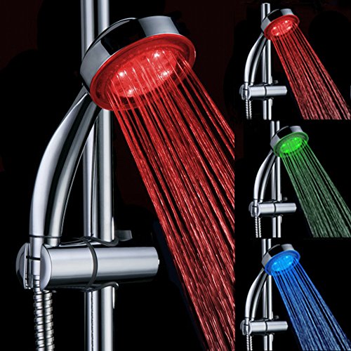 LED Duschkopf,CrazyFire 3 Farben Farbwechsel Brause Badezimmer,Duschkopf LED Temperatur Wassersparend - 6
