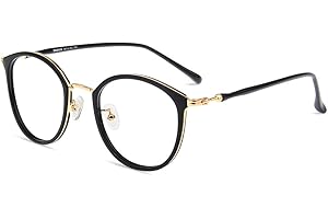 ‎FIRMOO Firmoo Blaulicht Brille ohne Sehstärke Damen, Herren Blaulichtfilter Computer Brille gegen Kopfschmerzen, Entspiegelt, UV-Schutz Retro Runde Brille Schwarz