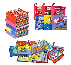 MTROYALDIA Soft Cloth Books for Babies First Year Gift Baby Activity Fabric Non-Toxic Crinkle Books, for Infants Boys and Girls Early Educational Learning Toys, Perfect for Baby Shower (6 Pack)