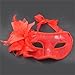 Veroda Feather Venetian Hollow Masquerade Ball Carnival Eye Mask Color Red