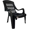 SkyGlamour Supreme Comfy Comfort Relax Plastic Chair for Living Room | Garden | Living Room | Balcony | Indoor and Outdoor Use | Color: Black; Set of 1 Chair