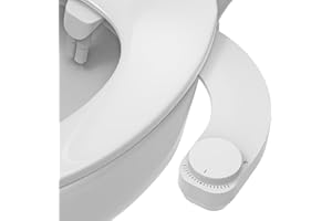 W WITHLENT Bidet Toilette WC Gauche - WITHLENT Pulvérisateur Bidet non électrique de Gauche Ultra-Mince Pour Toilette Avec Accessoire de Toilette Bidet à Double Buses - Nettoyage Avant, Taharet (Blanc)