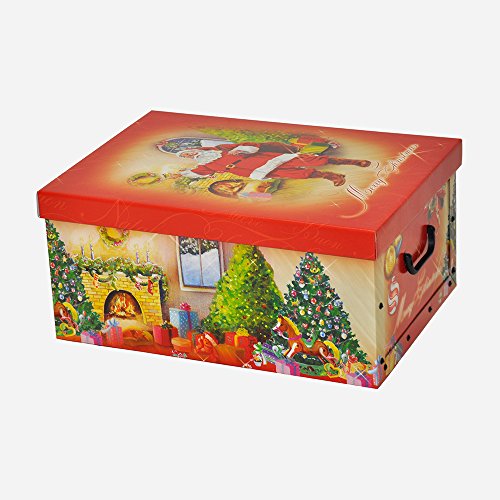 XXL Dekokarton mit tollem Weihnachtsmotiv „Weihnachtsmann“ – kräftige Rote Farben und XXL Volumen! - 2