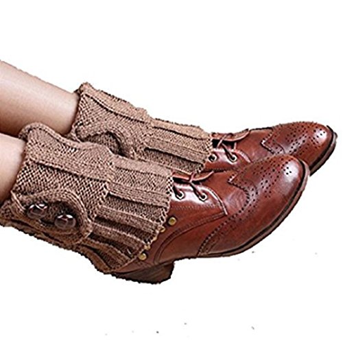 Pu Ran® Women Winter Leg Warmer Crochet Knit Boot Socks Topper Cuff