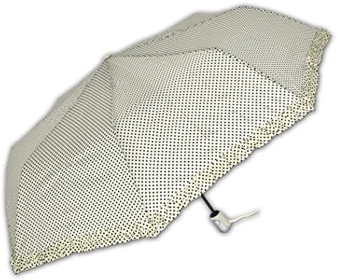 Auto Open Polka Dot Mini Umbrella, with Ruffle, Rockabilly, Travel Umbrella