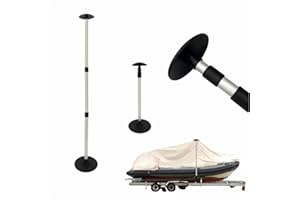 FCOUIID Système de poteau de soutien de couverture de bateau - accessoires de poteau en aluminium télescopique avec hauteur réglable à 3 étapes de 23 "~ 57" pour ponton basse Barge de pêche Bimini Tops, ensem
