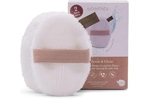 waschies Body Scrub & Clean, pastiglie esfolianti lavabili, riutilizzabili, pulizia profonda dei pori e esfoliazione solo con acqua, delicato sulla pelle, set da 2