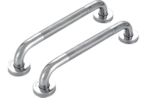 HONPHIER 2 Pezzi Maniglione da Bagno Acciaio Inox Maniglione Doccia per Pareti di Vasca Sicurezza per Disabili Anziani Gravida Bambini e Persone con Mobilità Ridotta (16"/40CM)