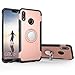 Produktbild Shinyzone Ring Halter Ständer Hülle für Huawei P20 Lite, [Kohlefaser Anti-Rutsch] [Kompatibel mit Magnetischer Autohalterung] Dual Layer TPU + PC Design Schutzhülle für Huawei P20 Lite-Roségold