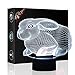 Produktbild Hase Geschenk Nachtlicht 3D neben Tischlampe Illusion, Jawell 7 Farben ändern Touch Switch Schreibtisch Dekoration Lampen Geburtstag Weihnachtsgeschenk mit Acryl Flat & ABS Base & USB Kabel