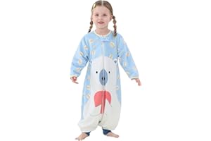 outfit spring Gigoteuse pour Bébé, Fille Garçon Turbulette à Jambes, Enfant Manches Longue Flanelle Pyjama à Pieds, Unisexe Animal Cartoon Sac de Couchage Quatre Saisons 1-6 Ans