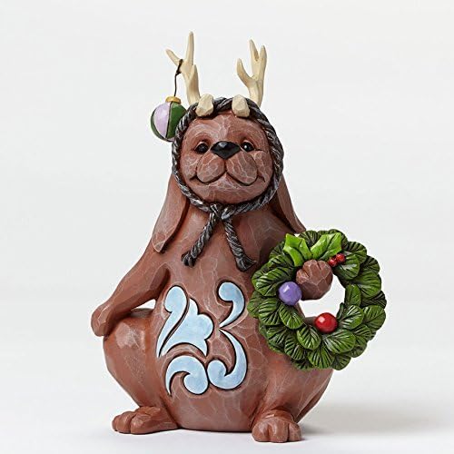 Jim Shore for Enesco Heartwood Creek Lazy and Lovable Christmas Dog Figurine, 5.875 by Jim Shore for Enesco