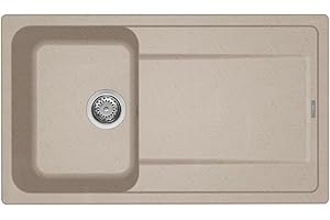 ELLECI LG240051 - Lavello da cucina 1 vasca con Gocciolatoio, 86x50 cm, Avena 51