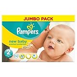Pampers New Baby (Mini) Nappies Jumbo Pack - Size 2 (74 Nappies)