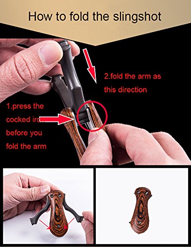 Mini Pocket Slingshot Hunting Catapult Solid Wood Titanium steel Folding Portable Outdoor Target Game