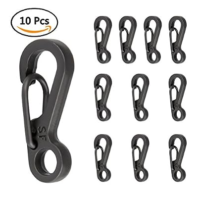 QLOUNI 10pcs Mini Snap Crochet Mousqueton Crochet Léger Serrures pour Paracord, EDC et Accessoires pour animaux de compagnie