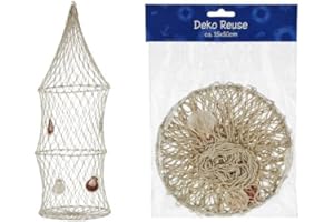 Posten Anker Deko Reuse Fischernetz zum Aufhängen inklusive kleiner Dekoartikel | Tolle Dekoration für z.B. Badezimmer ca. 16x50 cm I Maritime Deko I Dekoreuse