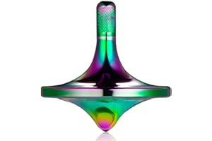 LOQATIDIS Ochrona środowiska stal nierdzewna Metalowa bączek zabawka, precyzyjne żyroskopowe zabawki dekompresyjne EDC, doskonała równowaga, długi płynny obrót (S / kolorowe)