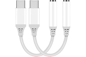 ENVEL 2PCS USB C auf 3.5 mm Klinke, Typ C Aux Adapter auf Kopfhörerbuchse, Audio DAC Chip Kabel Kompatibel mit iPhone 15 Pro Max, Samsung Galaxy S24 S23 S22 S21 Ultra FE Note 20, Google Pixel 8 7 7a