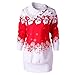 Produktbild MYMYG Weihnachtskleid Damen Frauen Weihnachtsmann Schneeflocke Print Plus Size Tunika Sweatshirt Kleid Partykleid A-Line Rundhals Cocktailkleid Abendkleid Ballkleid Weihnachten Party Kleid