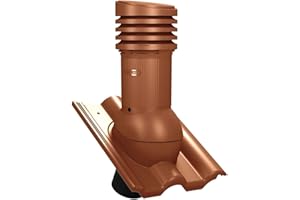 KAUFDACH ALLES FÜR DEIN DACH Tile EVO DN125 Vent Fireplace for Braas - Frankfurter, Benders - Mecklenburger, ProDach - Double Roof Tile Roof Fan (RAL8004 - Brick Red)