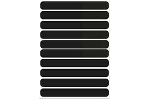 RUMGUG Zestaw 10 Sztuk Naklejek Odblaskowych na Kask Motocyklowy, 80 x 10 mm Czarne Paski, Uniwersalne Naklejki DIY (A)