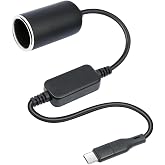 Type C to &Ccedil;akmak Adapt&ouml;r&uuml;, 5V -12V Araba Cihazları i&ccedil;in G&uuml;&ccedil; Kaynağı