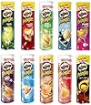 Pringles 190g Tube Crisps "The Collection" 10 Tubes, 1 Tube of Each Variety