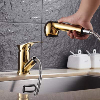 Preisvergleich Produktbild ROKTONG Waschtischarmaturen Waschtischarmaturen Waschtischarmaturen,Küchenspüle Spüle Volles Kupfer Kann Heißen Und Kalten Sandstrahlhahn Ziehen, G