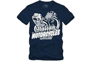 GESTOFFT Italian Motorcycles Legend T-shirt pour moto Motor Guzzi Cafe Racer Scrambler V11 V7 V9 V6 Italie Noir