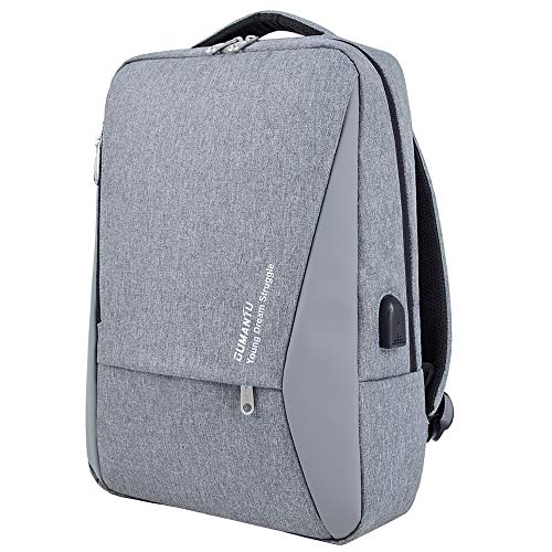 WZTP Zaino per pc 14-15,6'' Donna/Uomo Impermeabile Scuola o Business o Lavora Notebook Laptop Backpack(Grigio)