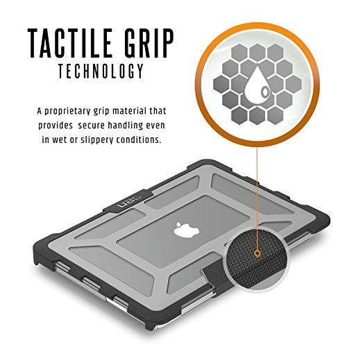 URBAN ARMOR GEAR Schutzhülle für Apple MacBook Pro Retina 13″ (Nicht kompatibel mit Version Late 2016) – grau/transparent [Lüftungsschlitzaussparungen | Stoßfest | Anti-Rutsch Füße] – UAG-MBP13-A1502-ASH - 5
