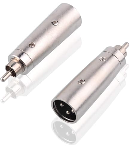 Tangxi Adattatore XLR,2 Pezzi Adattatore Connettore Microfono Femmina XLR Da 3 Pin Femmina A Femmina RCA,Convertitore Adattatore Da XLR A RCA, Adattatore RCA XLR Femmina