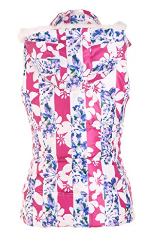 SVG-Womens-Hooded-Reversible-Golf-Down-Vest-Floral-Print-Casual-Vest-Jacket
