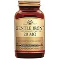 Solgar Gentle Iron (Iron Bisglycinate) 20 mg Vegetable Capsules - Pack of 180 - Reduces Constipating Effects - Gentle on the Stomach - Vegan and Gluten Free