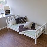 Homestyle4u Jugendbett Einzelbett Kinderbett Bettgestell 90×200 weiß Tagesbett Holzbett - 2