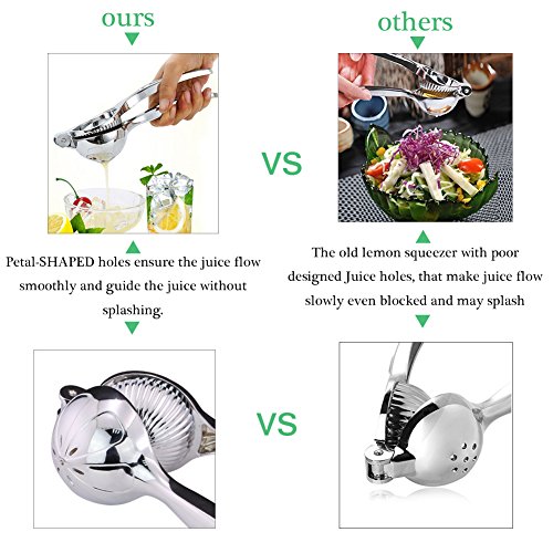 OVOS Neue Design Zitruspresse Zitronenpresse Professionelle Linde Entsafter Mit Petal förmiges Loch Wunderbare Küche Werkzeug für Zitronen, Limetten und Zitrusfrucht - 2