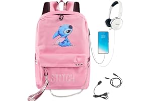 Lemotoy Stitch Sac à Dos Pour Enfants, sac à dos d'école Sac à Dos Scolaire, Cadeau Pour Fille Et GarçOn, 42x29x16 Cm (B)