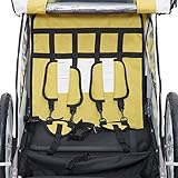 homcom 440-001YL 2 in 1 Fahrradanhänger Jogger 360° Drehbar für Kinder, gelb, schwarz - 4
