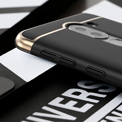 funda Honor 6x cover   Leathlux Ultra Delgado Anti-Ara  azos Protecci  n Duro Carcasa Enchapado protectora de parachoques trasero 3 En 1 case para Huawei Honor 6x  2016  5 5   Oro Rosa 