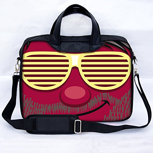 Sidorenko® Notebooktasche Laptoptasche für 15-15,6 " Zoll ( 38,1-39,6 cm ) mit zwei Innentaschen für Zubehör / Vorder - Rückseite bedruckt