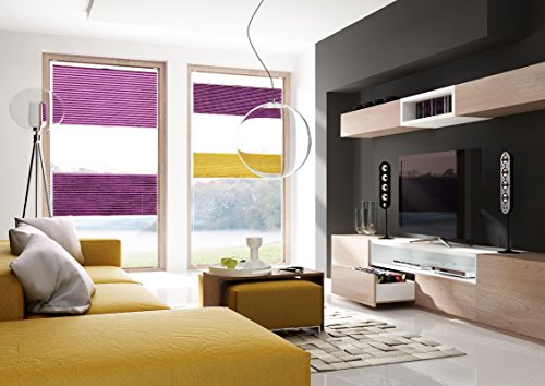 NACH MAß!! FENSTER PLISSEE KLEMMFIX FALTENROLLO JALOUSIE ROLLO OHNE BOHREN (Grau, Profil: Silber, Breite: 61-70cm, Höhe: 201-250cm) - 8