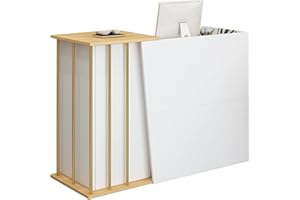 TAIFUAN Bancone Reception Centro Estetico, Banco Reception con Cassetti Bancone Negozio,Hotel, Piccolo Bar, Salone di Bellezza, Negozio di Abbigliamento Cassiere, Tavolo Reception pe(Size:120x40x90cm,Color:A)