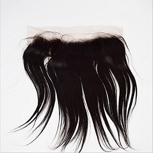 Meydlee Hair Bundles Brazilian Virgin Hair Full Lace Frontal Closure Ear To Ear Free Part 100 Unprocessed Straight Human Hair Extensions Top Lace Front Closures With Baby Hair Bleached Knots Natural Color , 18 inch