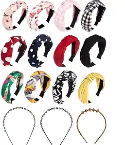 AAIRAA Knot Band Hair Accessories Headband Hair Band Plastic Hair Band For Women And Girls Combo Of 12