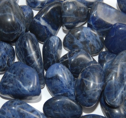 Edelsteine, polierte Trommelsteine, Sodalith, 500 g (27,90 Euro/kg)