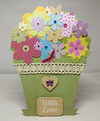 Female Birthday Card - Green Jug/Vase of Flowers