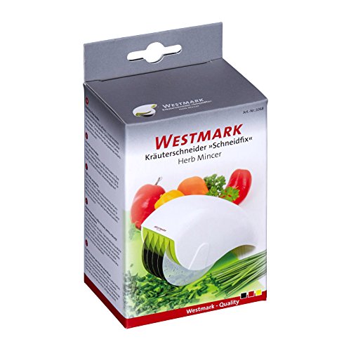 Westmark Kräuter-Schneider/Schneid-Roller, Mit 5 geschliffenen Schneidrädern, Kunststoff/Rostfreier Edelstahl, Schneidfix, Weiß/Grün, 10682260 - 3