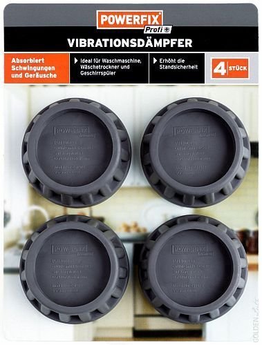 Preisvergleich Produktbild POWERFIX® 4 Vibrationsdämpfer / Schwingungsdämpfer - Absorbiert Schwingungen und Geräusche (Vibrationsabsorber, Geräuschabsorber)